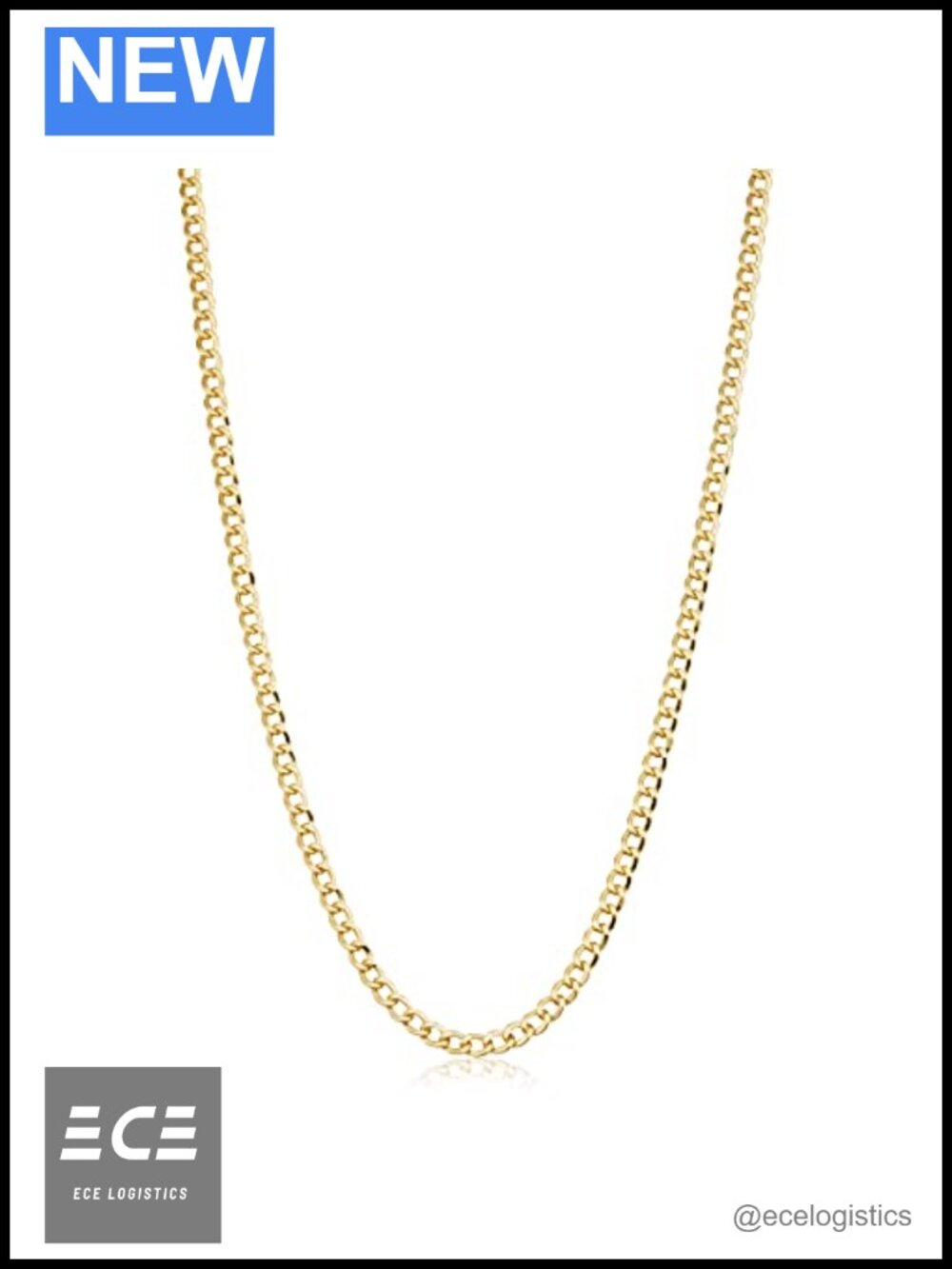 14k Gold Filled Cuban Curb Chain Necklace 3.2mm 22" Unisex